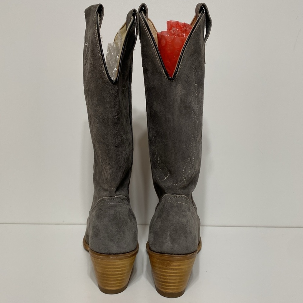 Wolverine Vintage Suede Flower Detail Vintage Cowboy Boots 1970’s - Picture 3 of 17